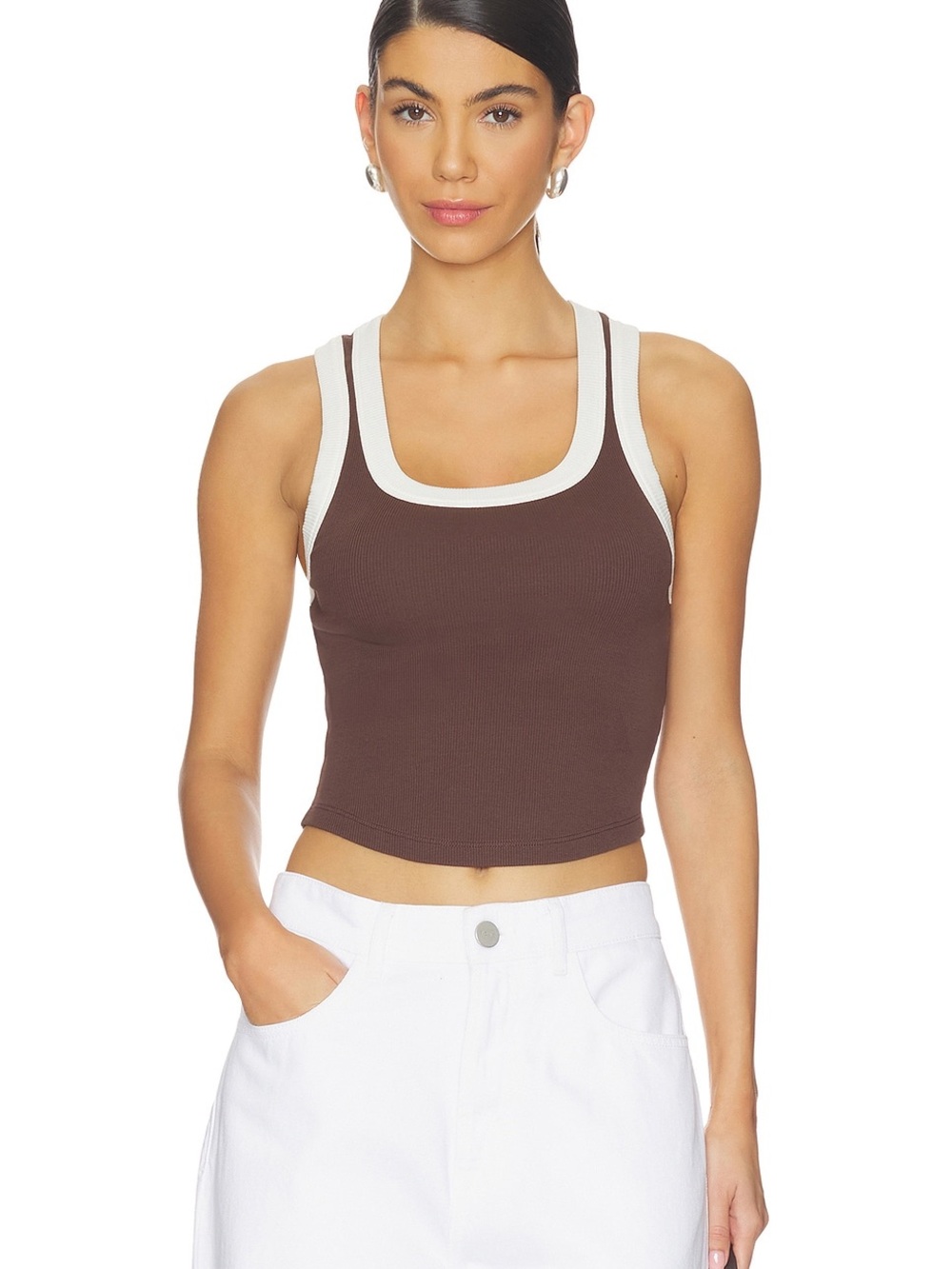 L Space Ash Tank in Espresso and Cream